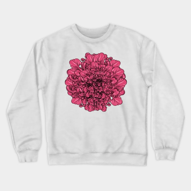 Pink Flower Crewneck Sweatshirt by fakeface